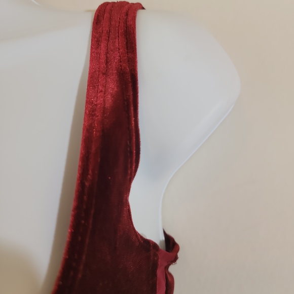 VTG Y2K Windsor Burgundy Velvet Bustier Top Sz S Coquette Whimsigoth RenFest - Picture 5 of 9